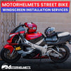 Suzuki Motorcycle Repair Windscreen Installation Services for Street Bikes Orange County Los Angeles California / Motorhelmets
