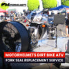 Motorcycle Repair Dirt Bike/ATV Fork Seal Replacement Service Fullerton Orange County Los Angeles California / Motorhelmets