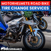 BMW Motorcycle Repair Tire Change Services for Road Bikes in Fullerton Orange County Los Angeles California / Motorhelmets