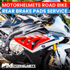 BMW Motorcycle Repair Rear Brake Pads Replacement Service for Road Bikes Fullerton Orange County Los Angeles California / Motorhelmets