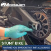 Motorcycle Repair Stunt Bike Sprocket Kit Install Service Fullerton Orange County Los Angeles California / Motorhelmets