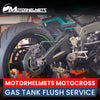 Motorcycle Repair Gas Tank Flush Service for Motocross Bikes at Motorhelmets Fullerton Orange County Los Angeles California / Motorhelmets