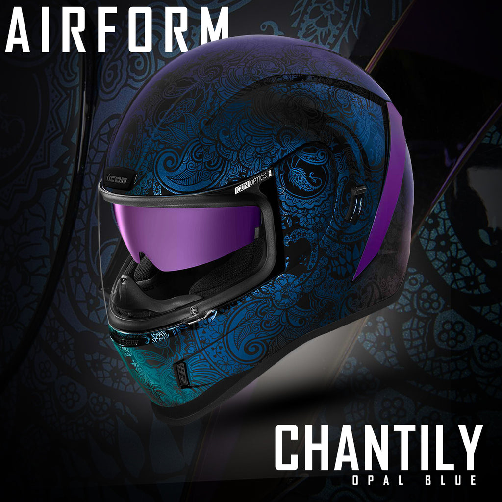 icon airform chantilly helmet Opal Side Plate Accessories OriginBoardshop renowned HydraDry comfort liner Icon Airform Chantilly Opal Full