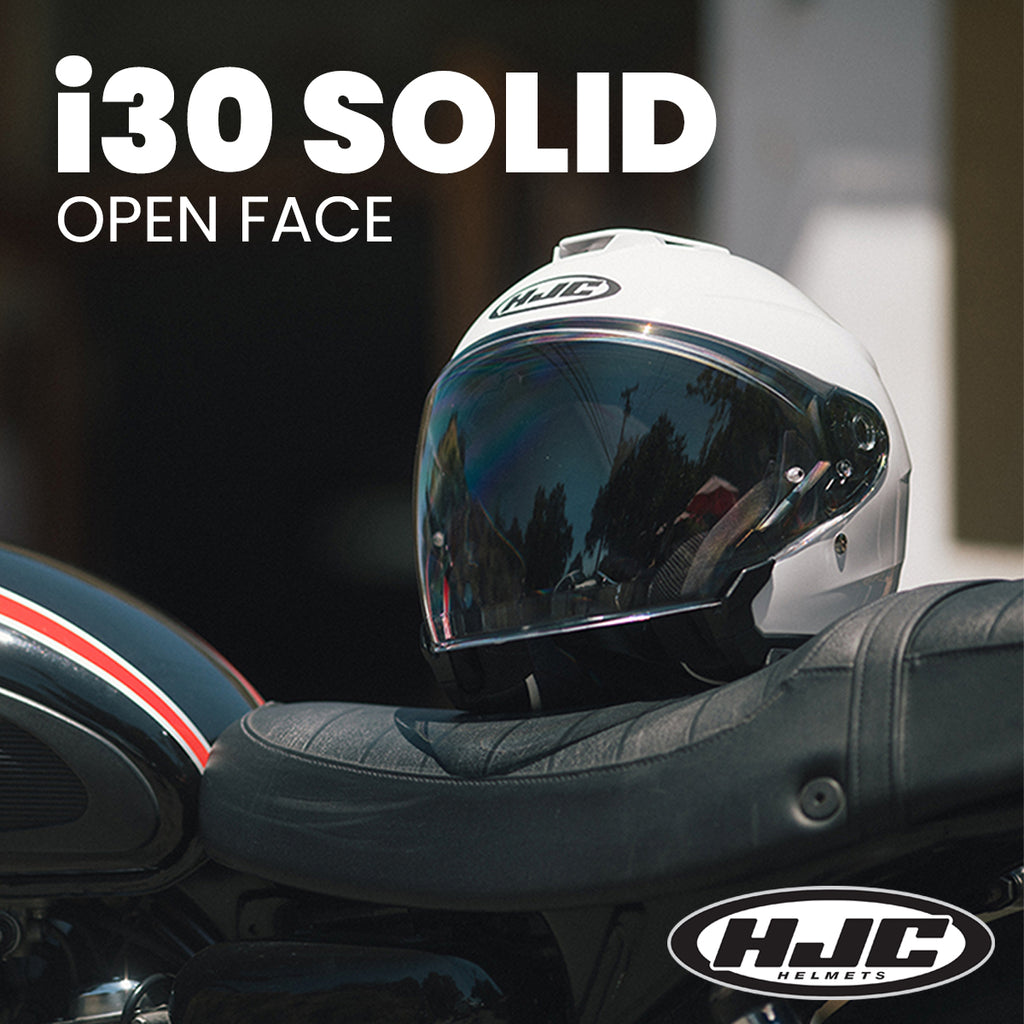 hjc 3 4 helmet with retractable sun shield HJ-34 face helmet scene with its iconic HJC i40N Open Face Helmet