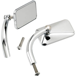 Biltwell Utility Rectangle Side View Mirror Pair w/Perch Mount Motorcycle Accessories
