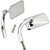 Biltwell Utility Rectangle Side View Mirror Pair w/Perch Mount Motorcycle Accessories