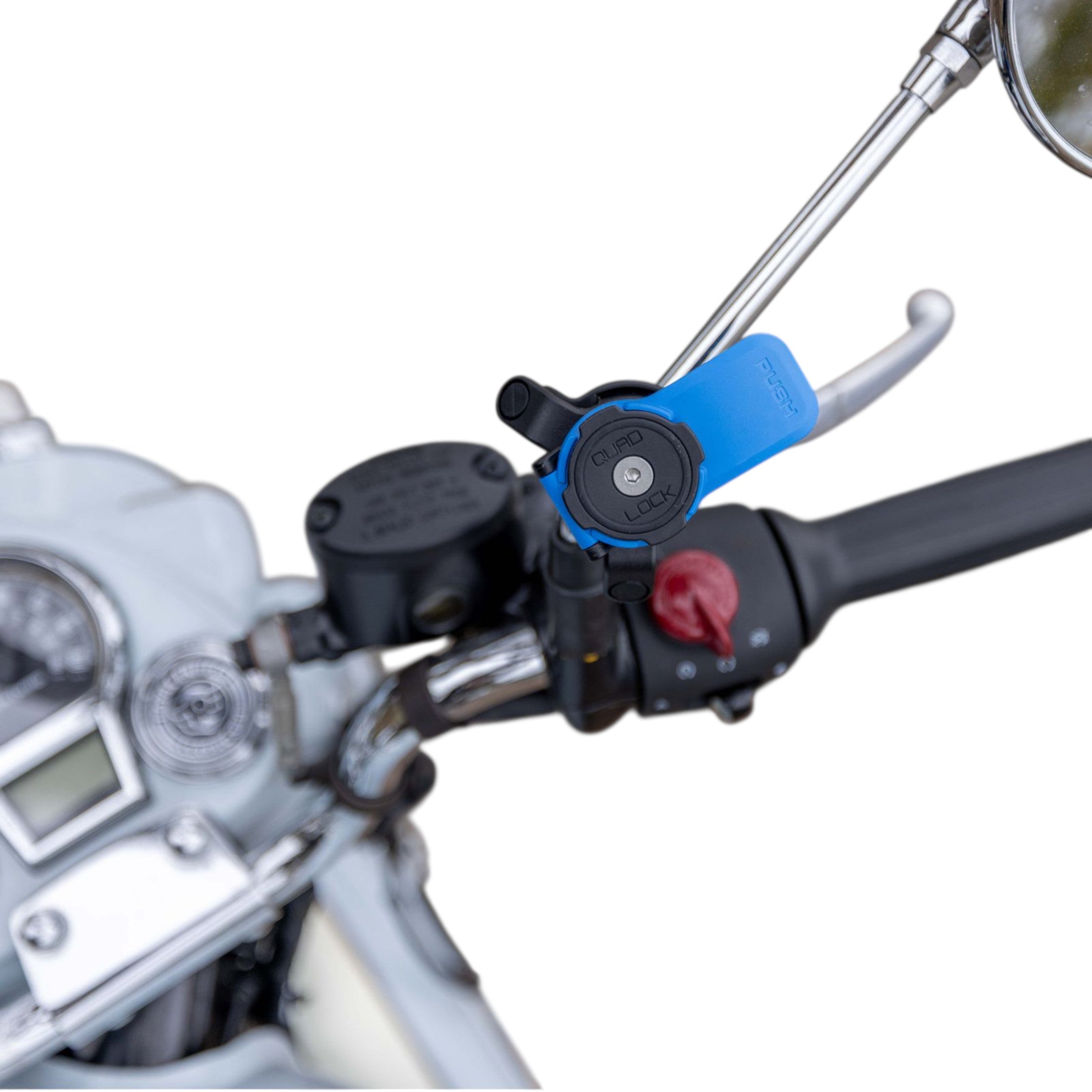 Quad Lock Motorcycle/Scooter Mirror Mount (V2)  - Black Detailed View