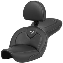 Saddlemen 1996-2003 FXDWG Dyna Wide Glide RoadSofa CF Seat with Drivers Backrest Motorcycle Accessories