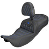 Saddlemen 2008-2024 FLHR, FLHT, FLHX & FLTR Extended Reach Roadsofa CF LS Seat with Driver's Backrest Motorcycle Accessories