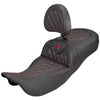 Saddlemen 2008-2024 FLHR, FLHT, FLHX & FLTR Extended Reach Roadsofa CF LS Seat with Driver's Backrest Motorcycle Accessories