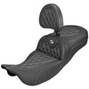 Saddlemen 2008-2024 FLHR, FLHT, FLHX & FLTR Extended Reach Roadsofa CF LS Seat with Driver's Backrest Motorcycle Accessories