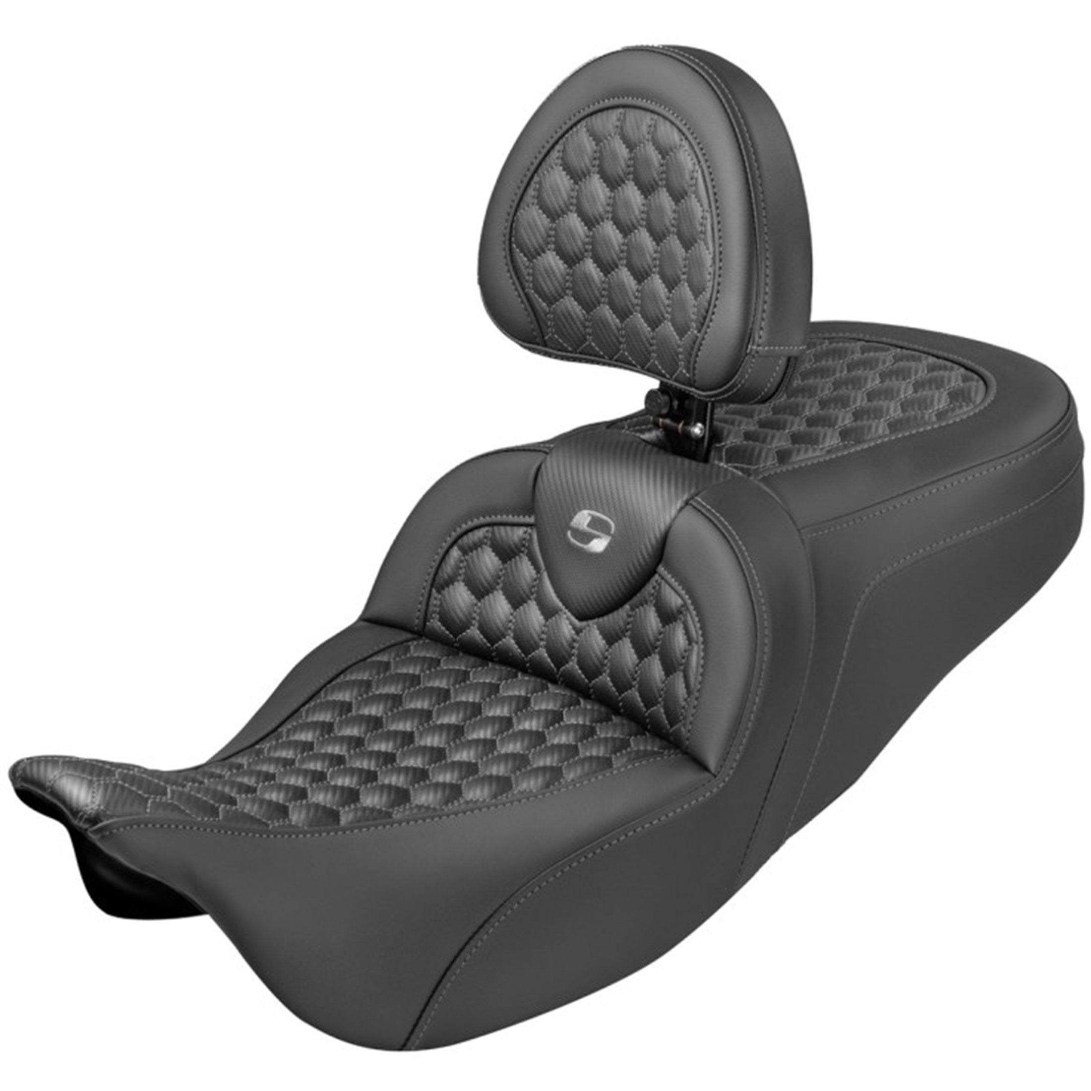 Saddlemen 2008-2024 FLHR, FLHT, FLHX & FLTR RoadSofa HC Ext. Reach Seat with Drivers Backrest Motorcycle Accessories - Grey