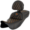 Saddlemen 2008-2024 FLHR, FLHT, FLHX & FLTR Extended Reach Roadsofa LS Seat with Driver's Backrest Motorcycle Accessories