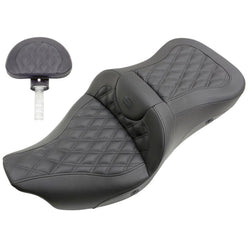 Saddlemen 2008-2024 FLHR, FLHT, FLHX & FLTR Heated Extended Reach Roadsofa LS Seat with Driver's Backrest Motorcycle Accessories