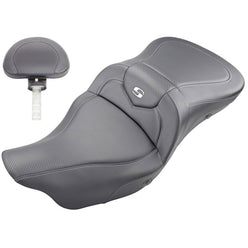 Saddlemen 2008-2024 FLHR, FLHT, FLHX & FLTR Heated Roadsofa CF Seat with Driver's Backrest Motorcycle Accessories