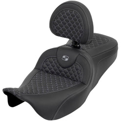 Saddlemen 2008-2024 FLHR, FLHT, FLHX & FLTR Roadsofa DS Seat w/Drivers Backrest Motorcycle Accessories