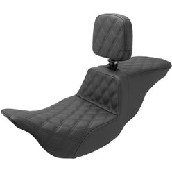 Saddlemen 2008-2024 FLHR, FLHT, FLHX & FLTR Tour Step-Up Seat with Rider Backrest Front & Rear LS Motorcycle Accessories