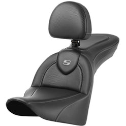 Saddlemen 2018-2024 FLDE, FLHC/S, FLSL RoadSofa CF Seat with Drivers Backrest Motorcycle Accessories
