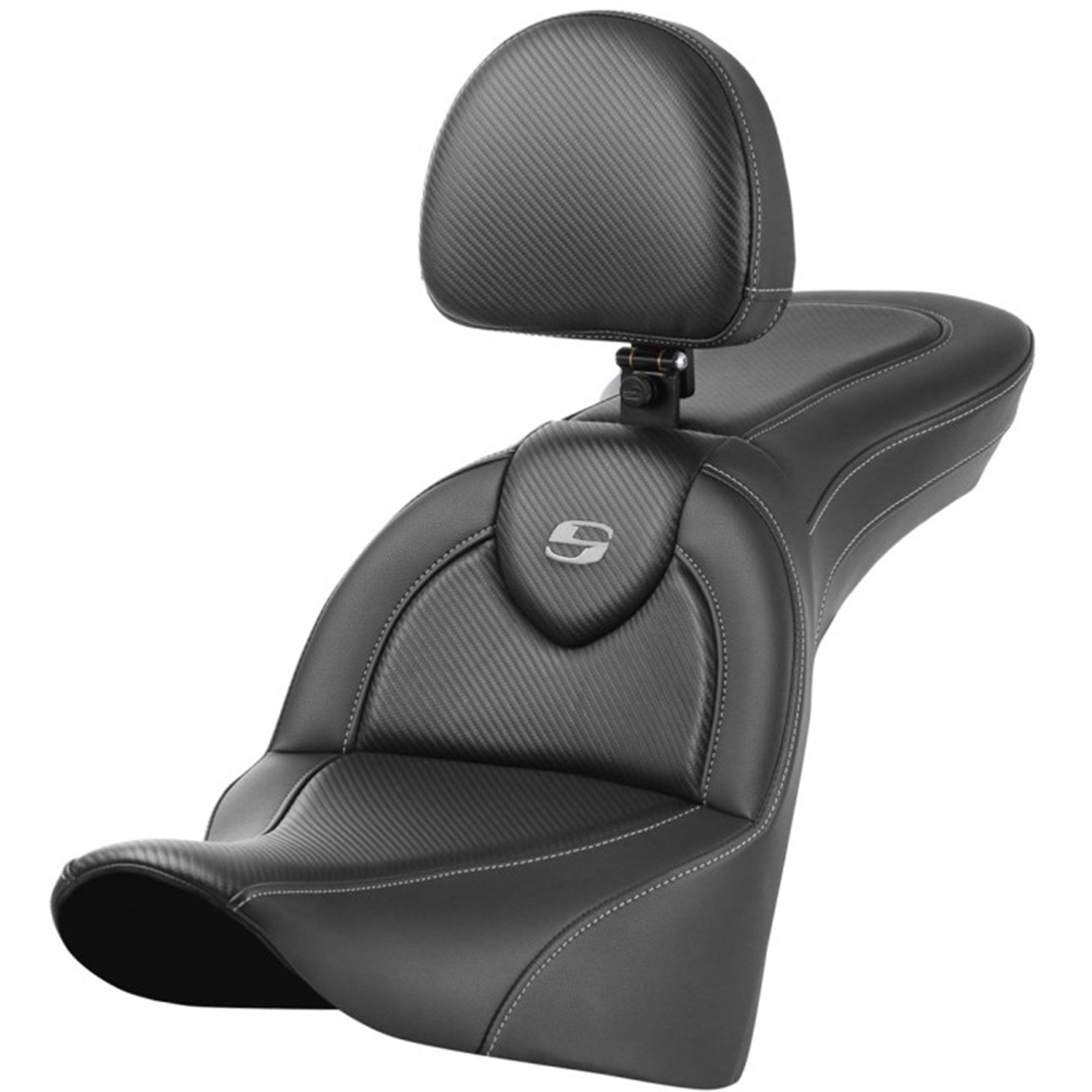 Saddlemen 2018-2024 FLDE, FLHC/S, FLSL RoadSofa CF Seat with Drivers Backrest Motorcycle Accessories-0802