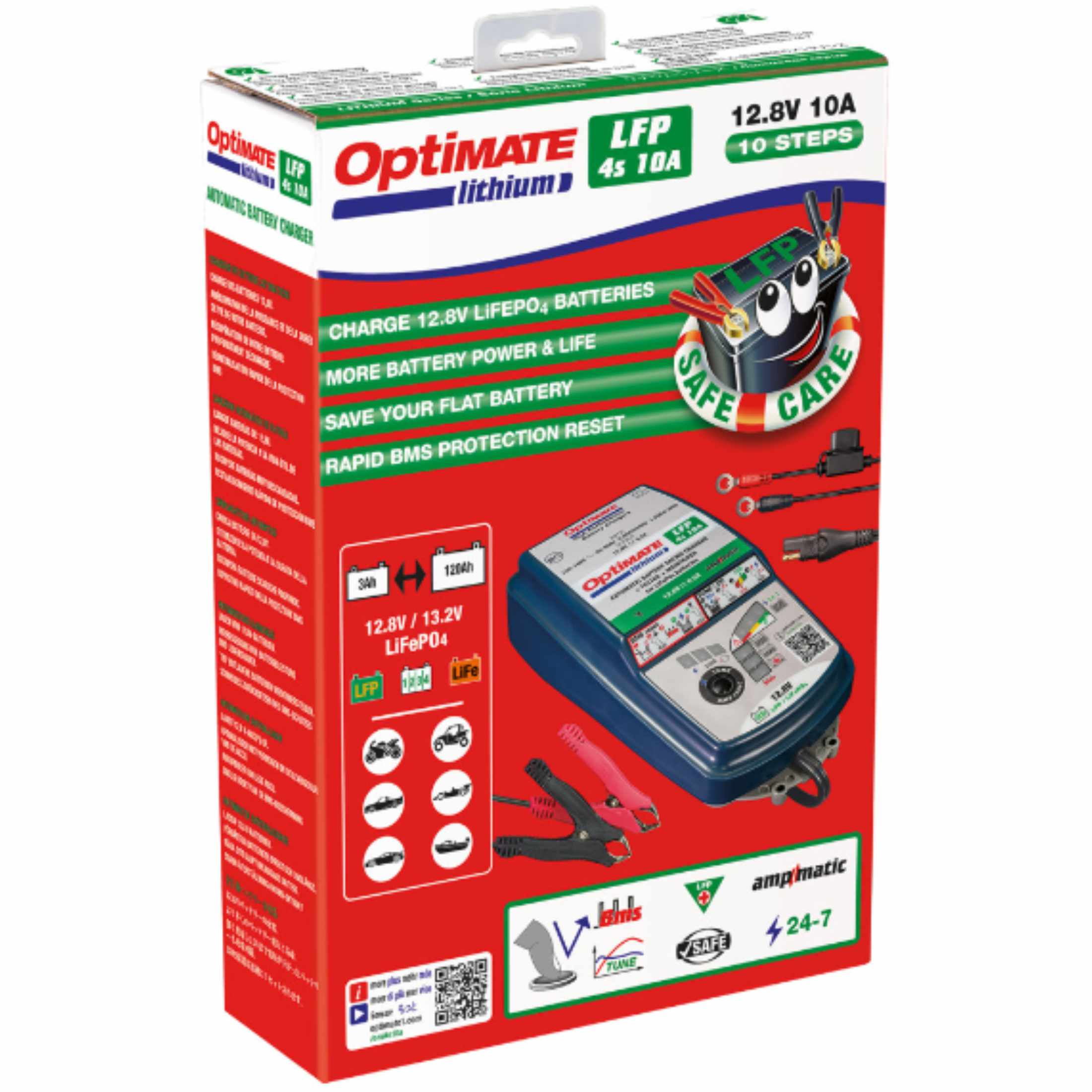 Tecmate OptiMate™ Lithium LFP 4S Battery Charger and Maintainer Motorcycle Tool Accessories-3807