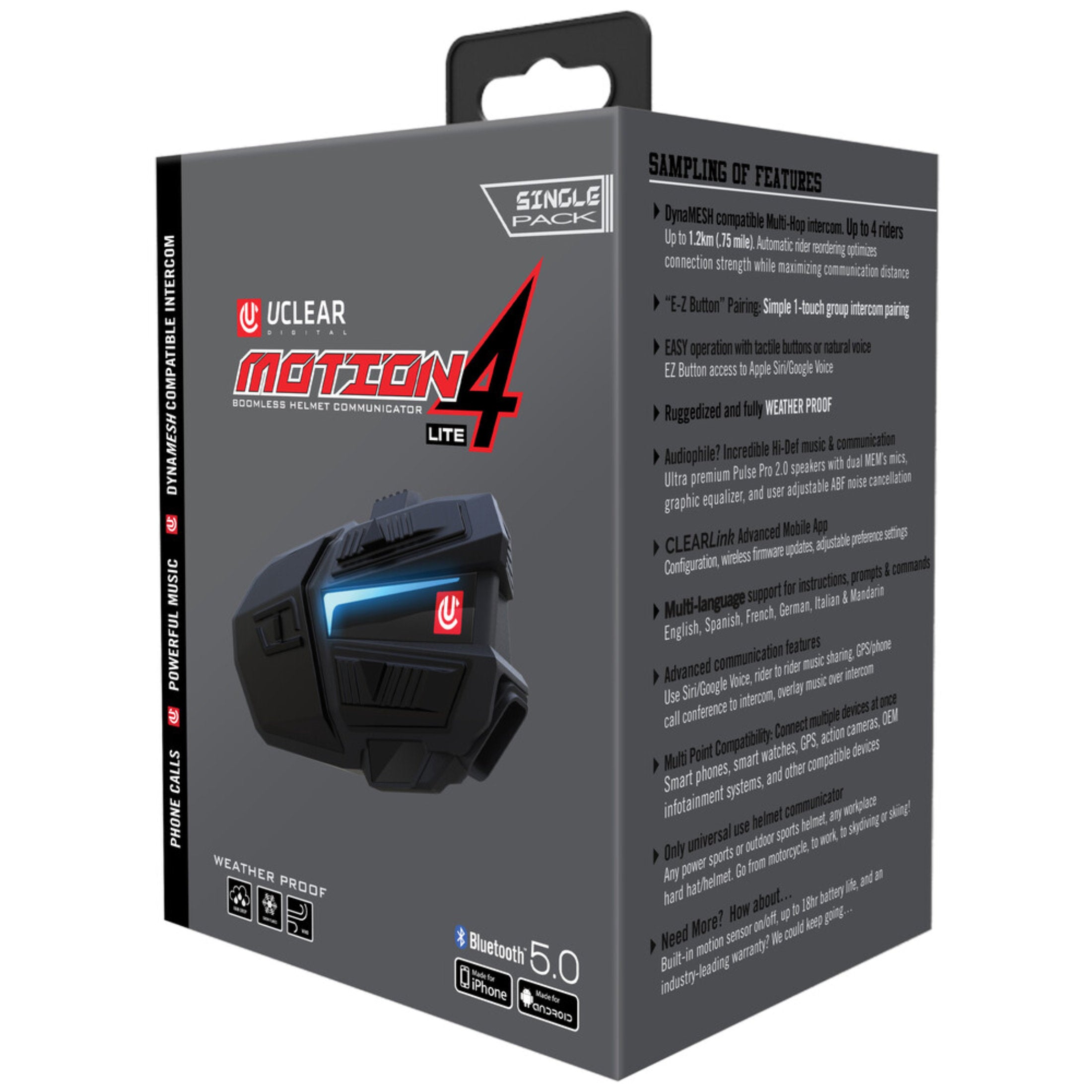 UClear Motion 4 Lite Bluetooth Communication Head Set Accessories-180507