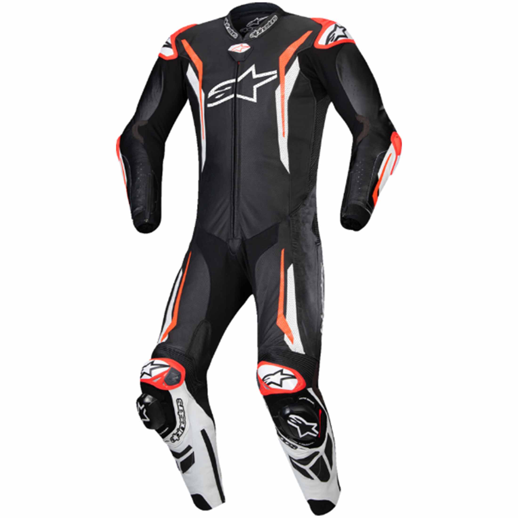 alpinestars moto gear Alpinestars GP Tech V5 Leather Suit Black / White / Fluo Red 54