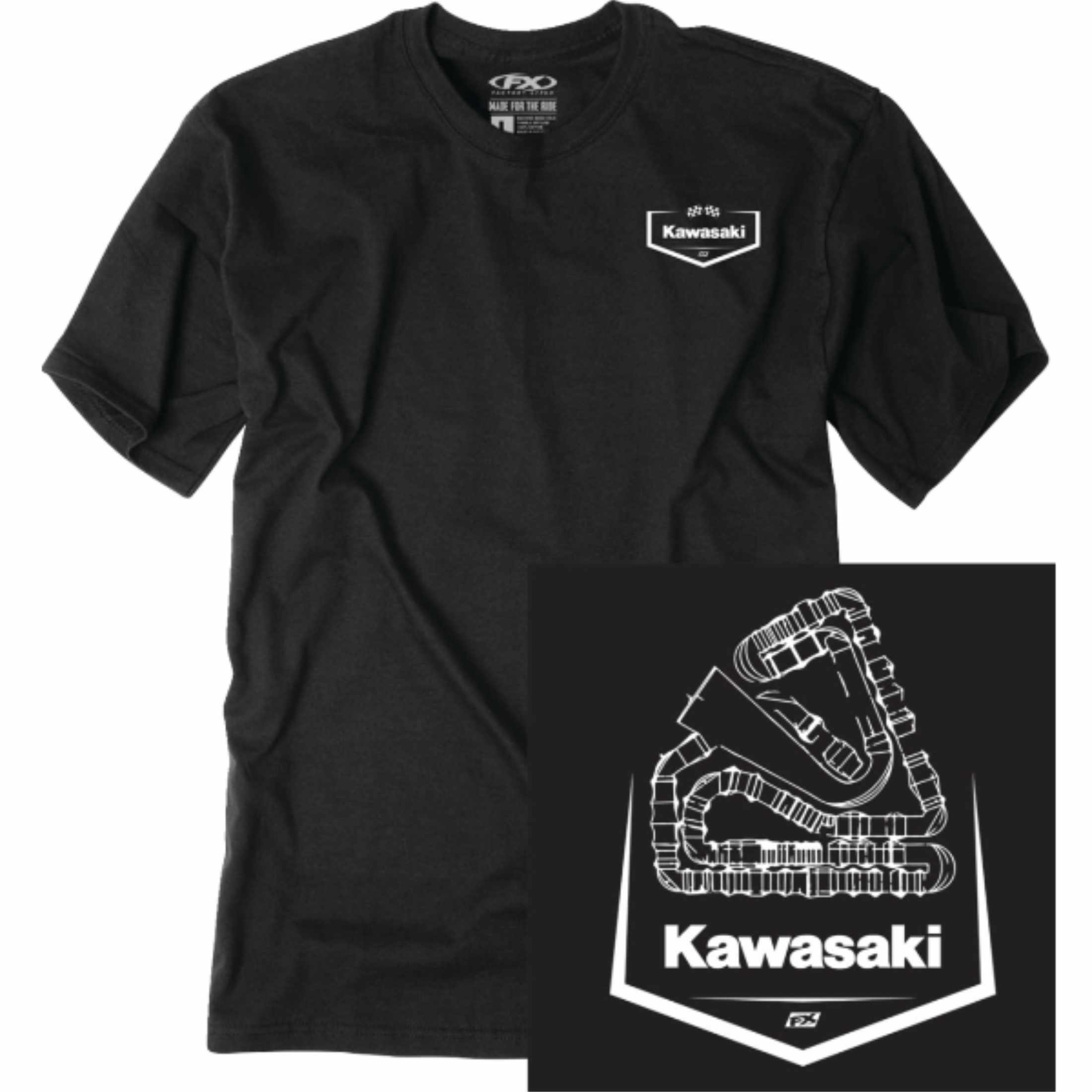 Factory Effex Kawasaki Track Men's Short-Sleeve Shirts-3030