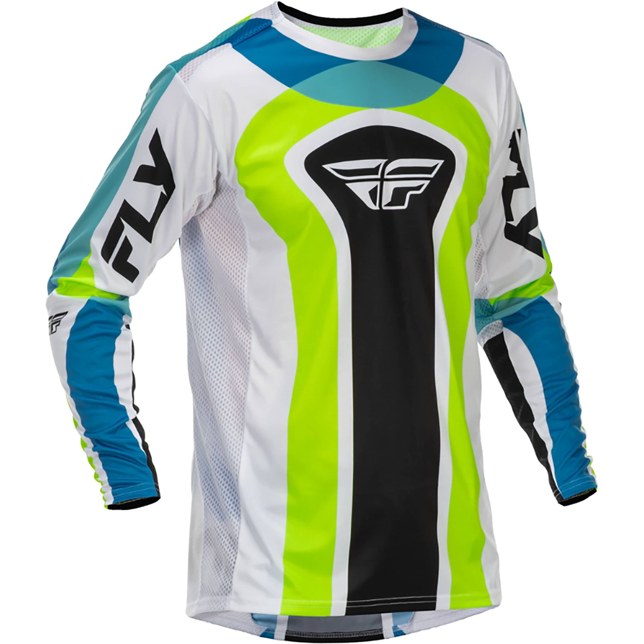 fly racing motocross gear Fly Racing Lite LE Current Jersey White/Lime/Blue Sm