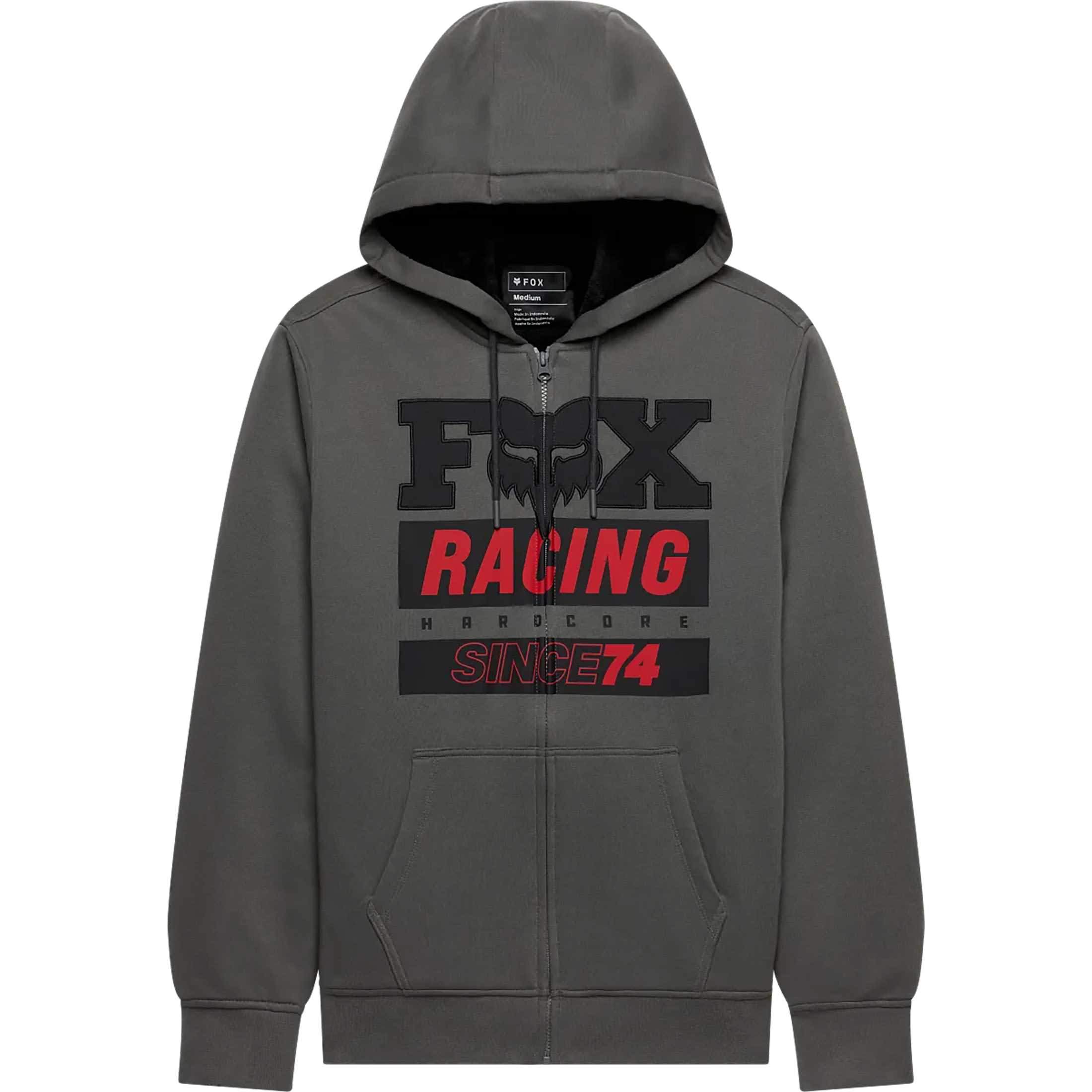 Fox Racing Since 74 Sasquatch Fleece Men's Hoody Zip Sweatshirts - Dark Shadow Grey