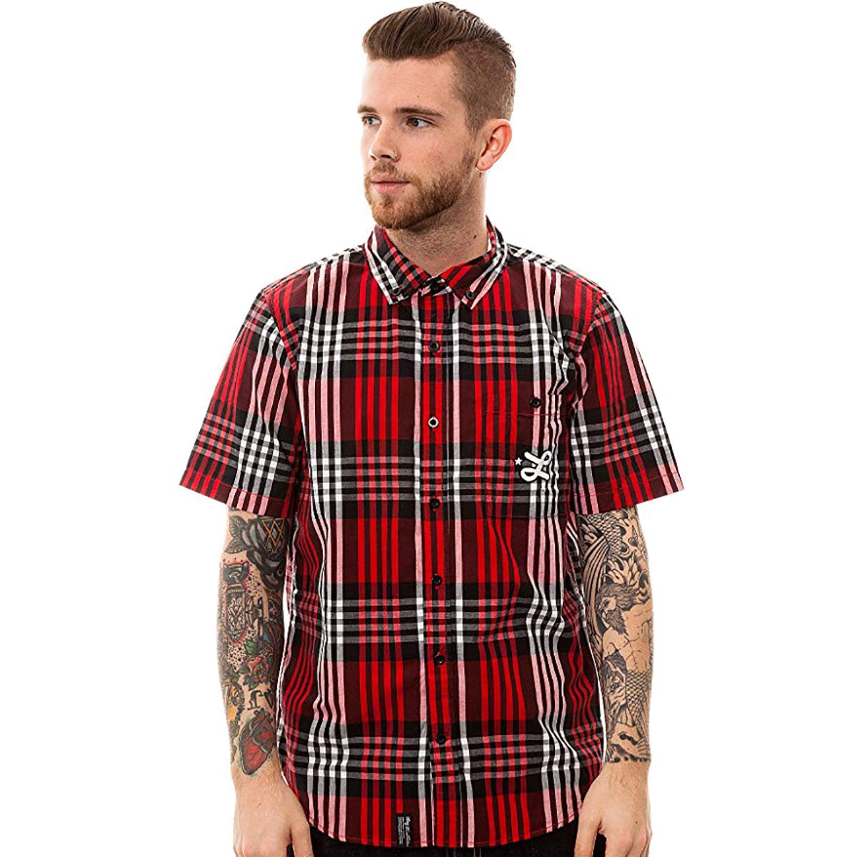 LRG El Capitan Woven Men's Button Up Short-Sleeve Shirts-K132010