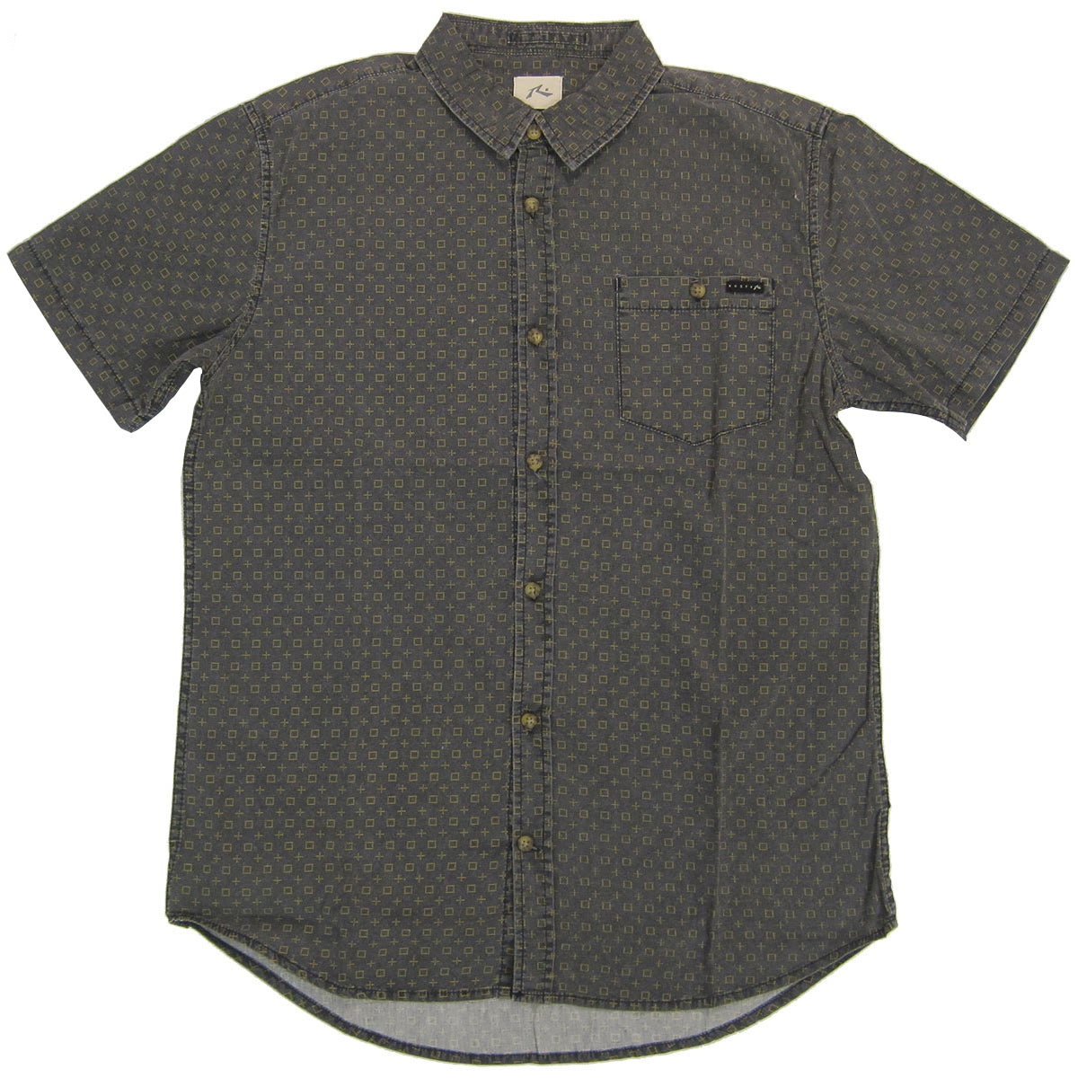 Rusty Big Biz Men's Button Up Short-Sleeve Shirts-WSM0750