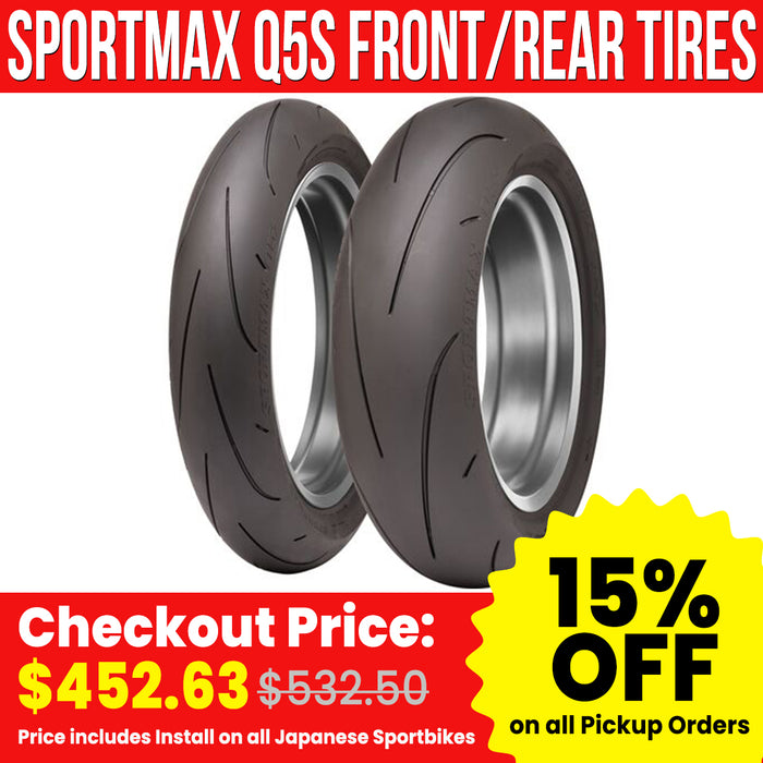 Dunlop Sportmax Q5S Sportbike Or Touring Tire Set-Q5S180SET
