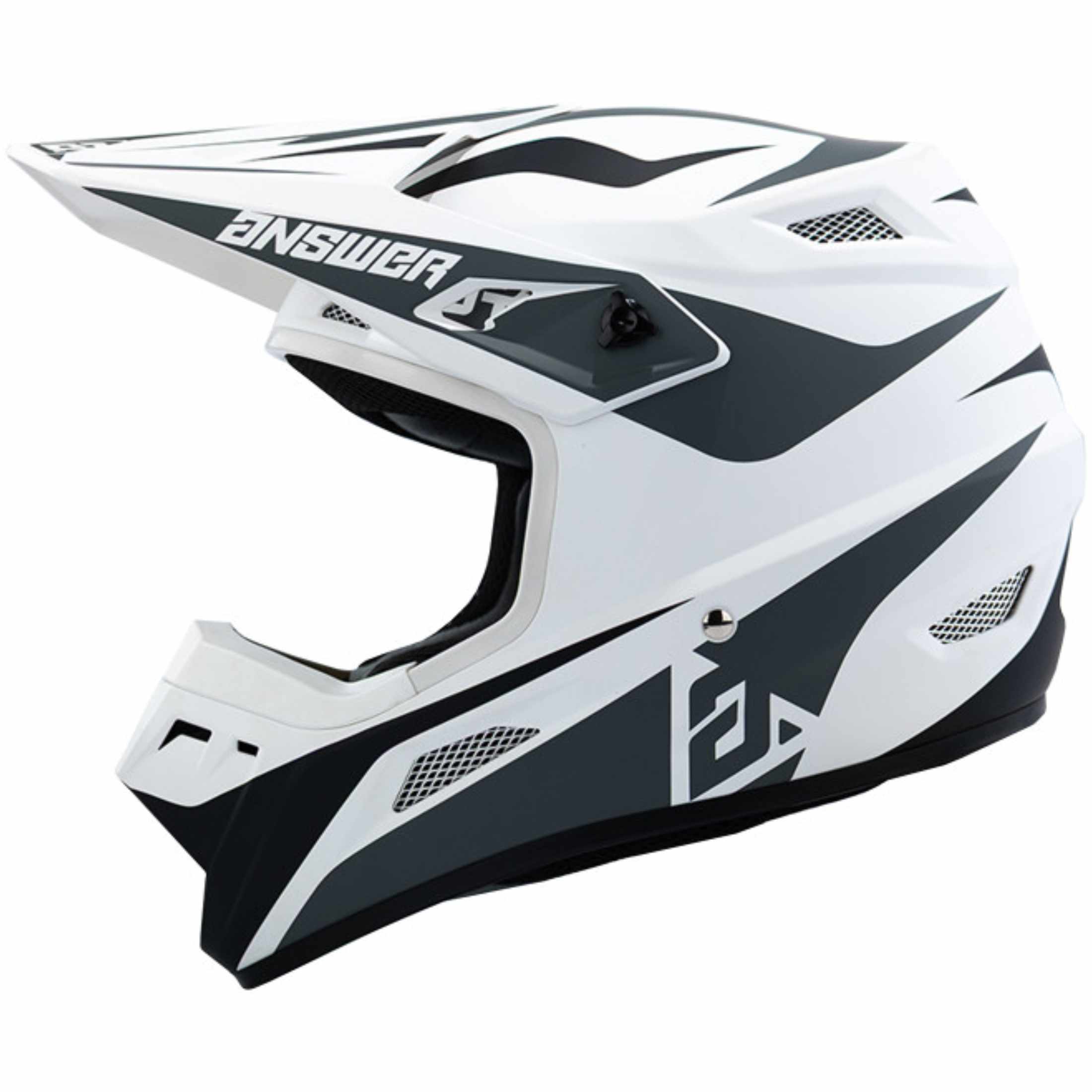 Answer 26 AR1 Mototown Helmet Glossy White/Grey/Black Youth