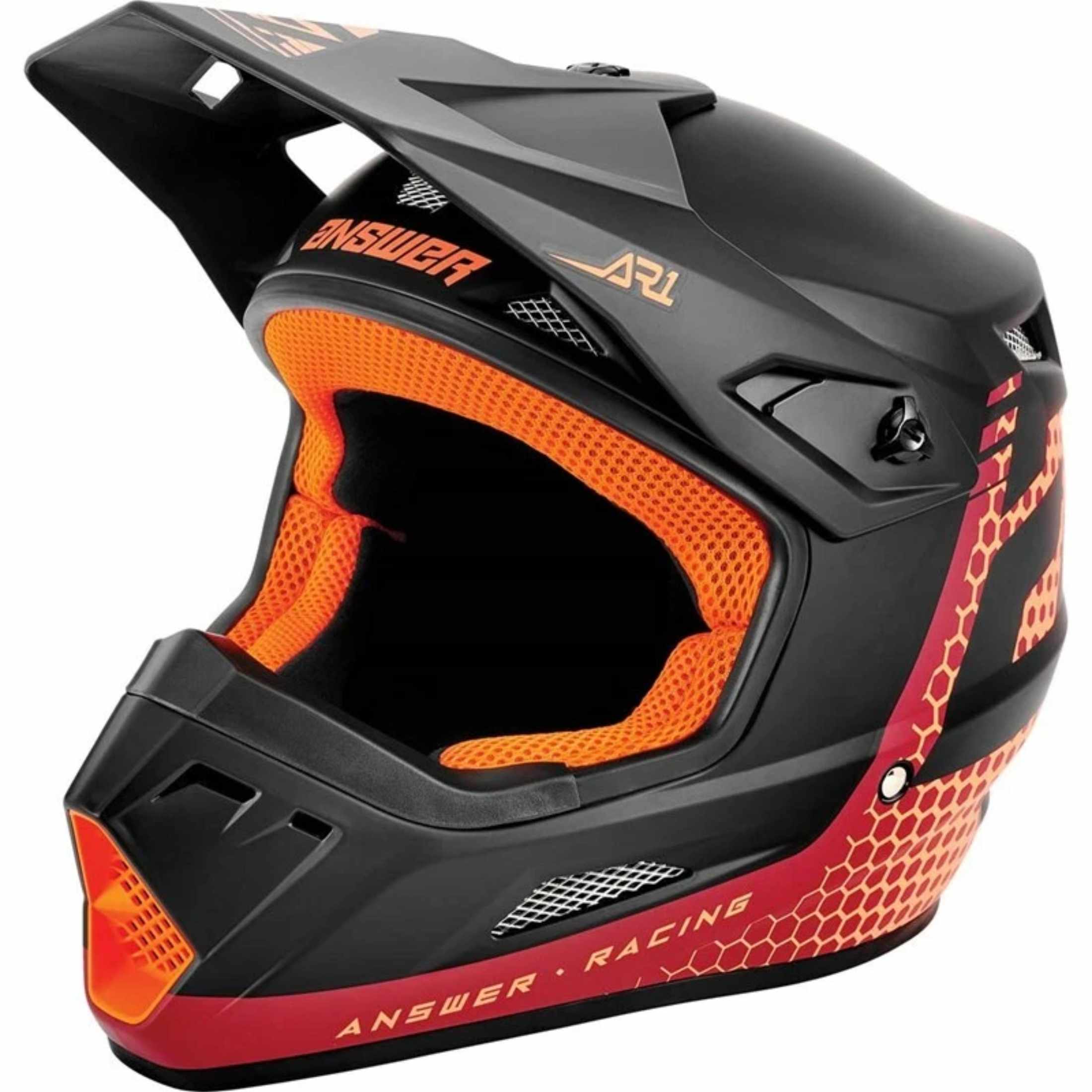 answer bike helmet - AR1 Sweep Black/White Berry/Flo Red/BlackSize Answer 26 AR1 Mototown Helmet