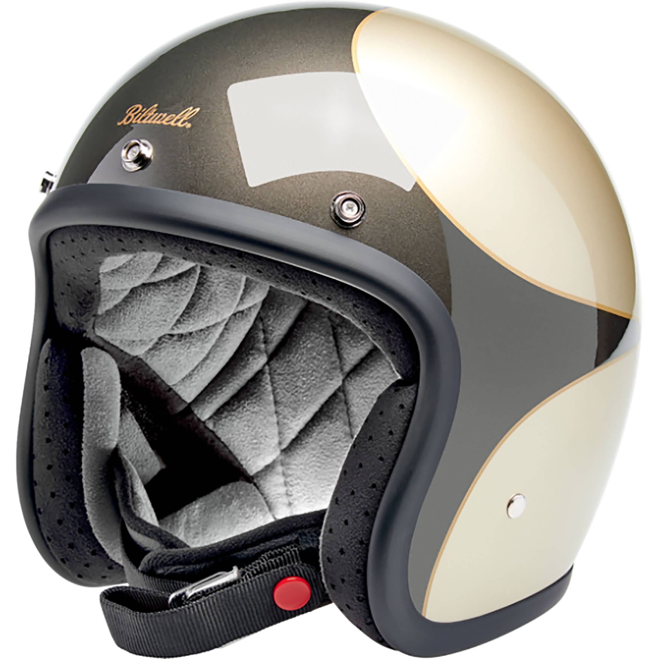 full face biltwell motorcycle helmets Biltwell Bonanza Helmet - Scallop - Metallic Charcoal/Champagne