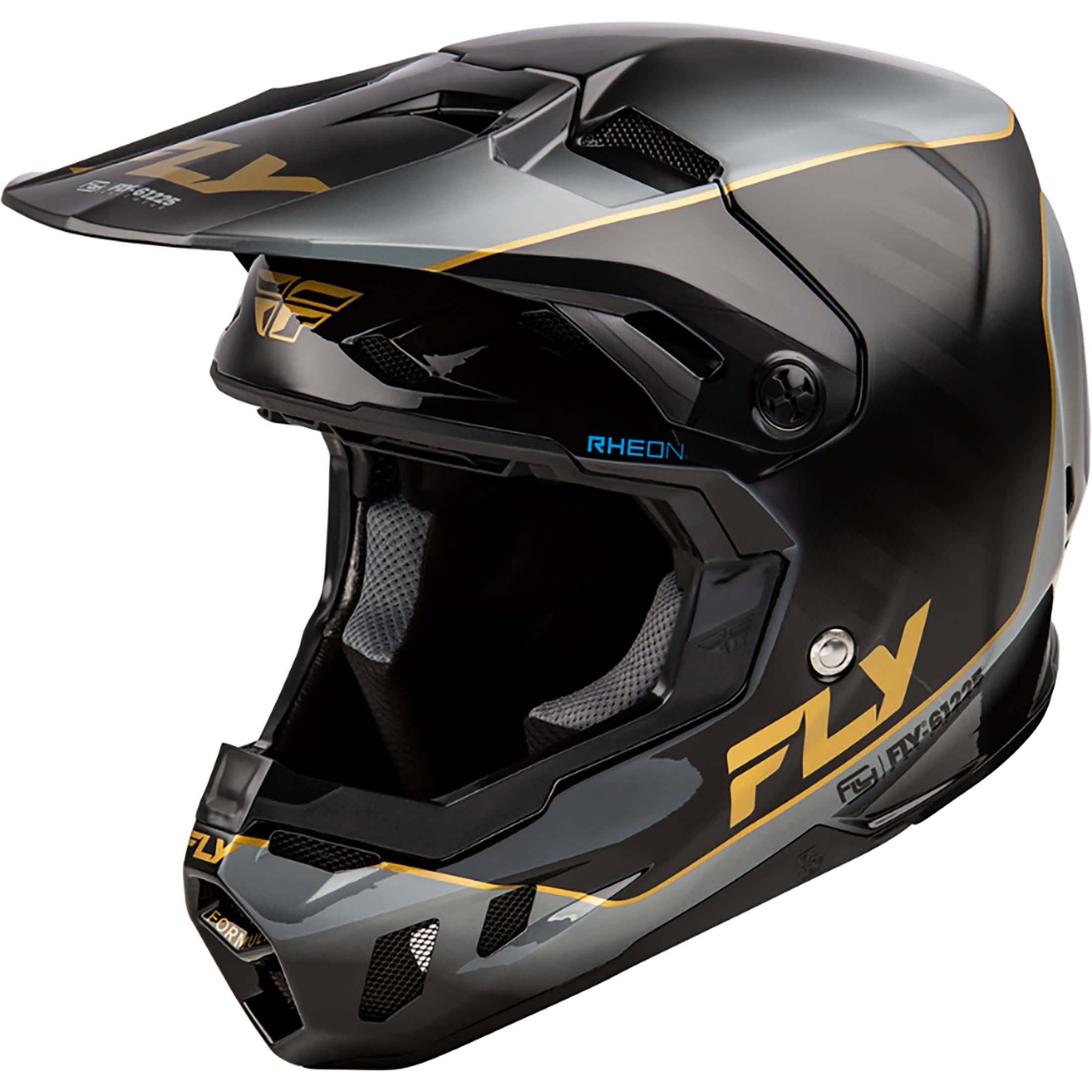 bell sports kinetic bike helmet rose gold Fly Racing Formula CC Underglow Helmet Black/Grey/Gold Sm