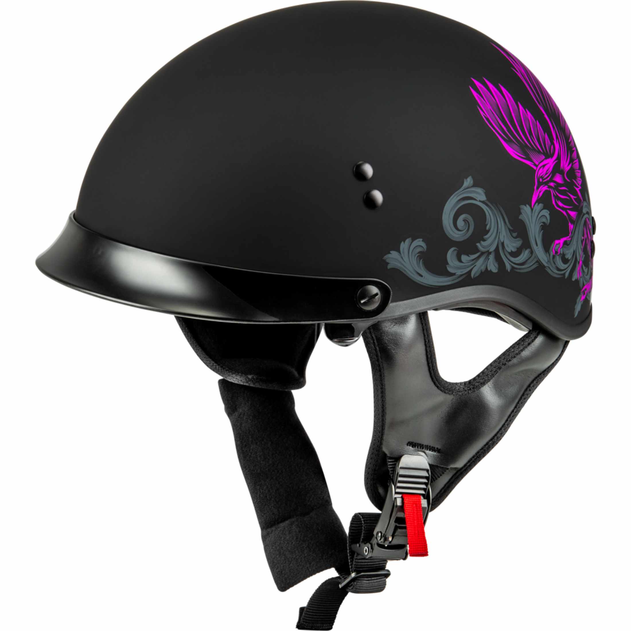 gmax 65s motorcycle helmet Hh 65 Corvus Helmet W/Peak Matte Black/Purple/Grey Md