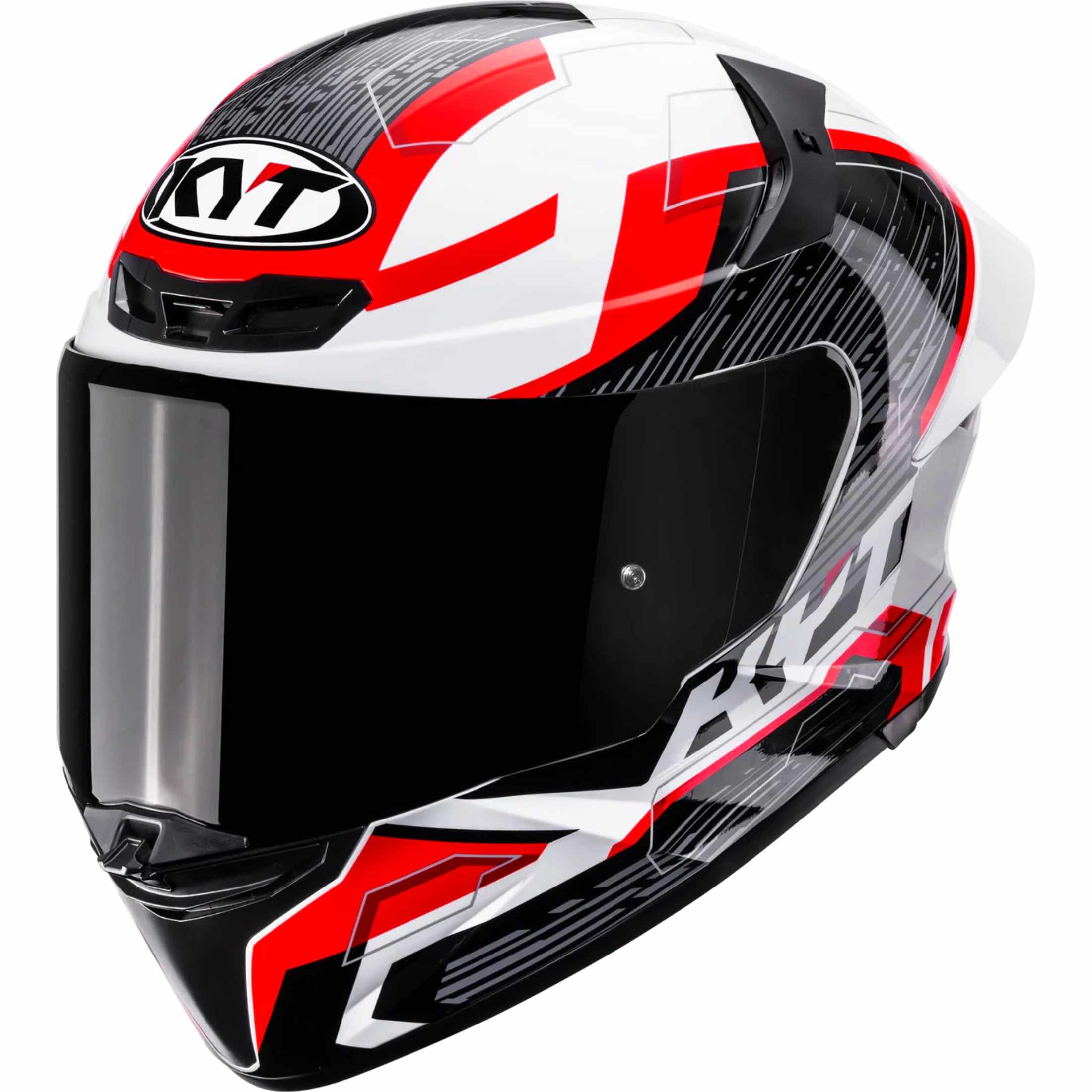 KYT TT-REVO Speeding Adult Street Helmets White / Red / Large