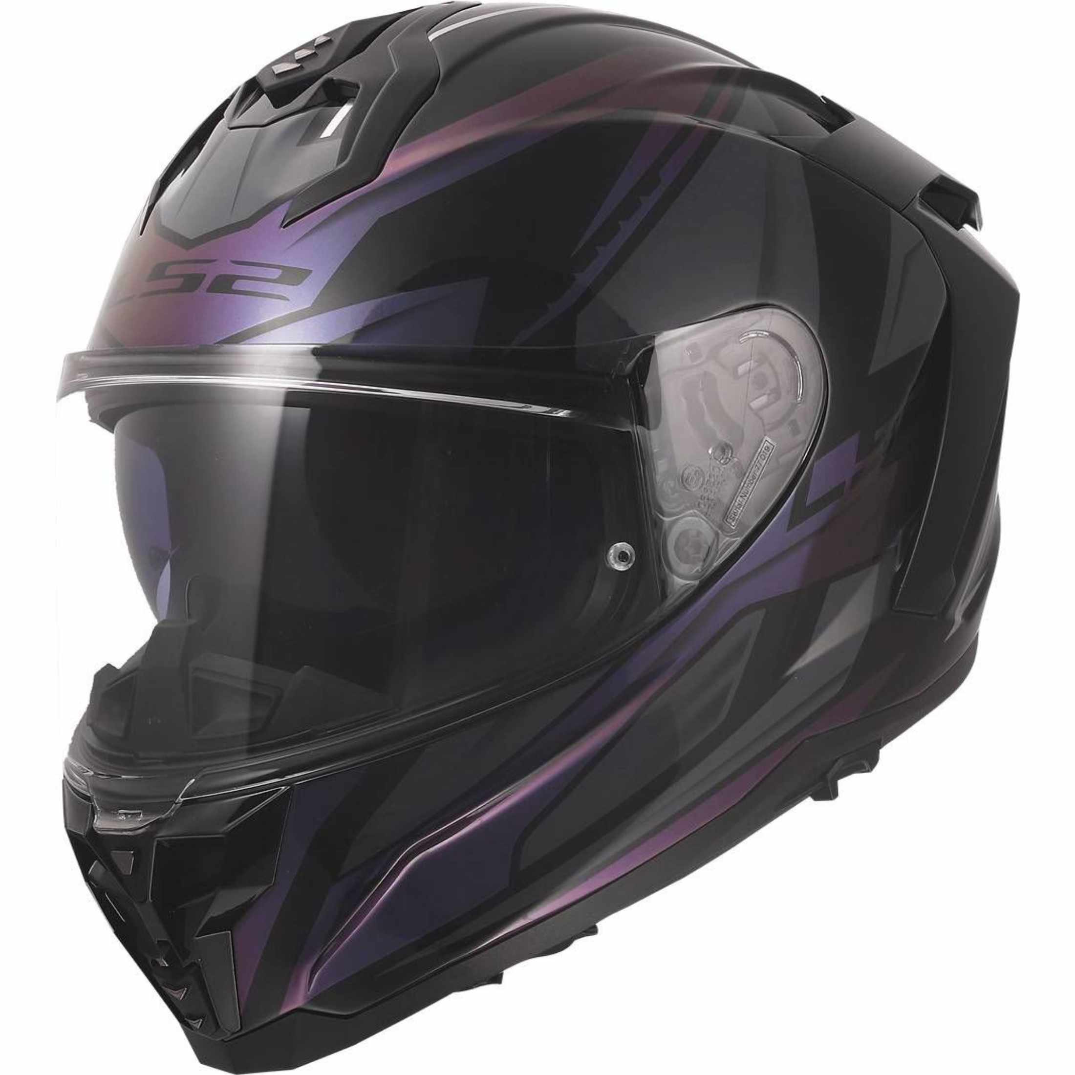 LS2 Challenger II Savage Adult Street Helmets - Chameleon Black Purple Green
