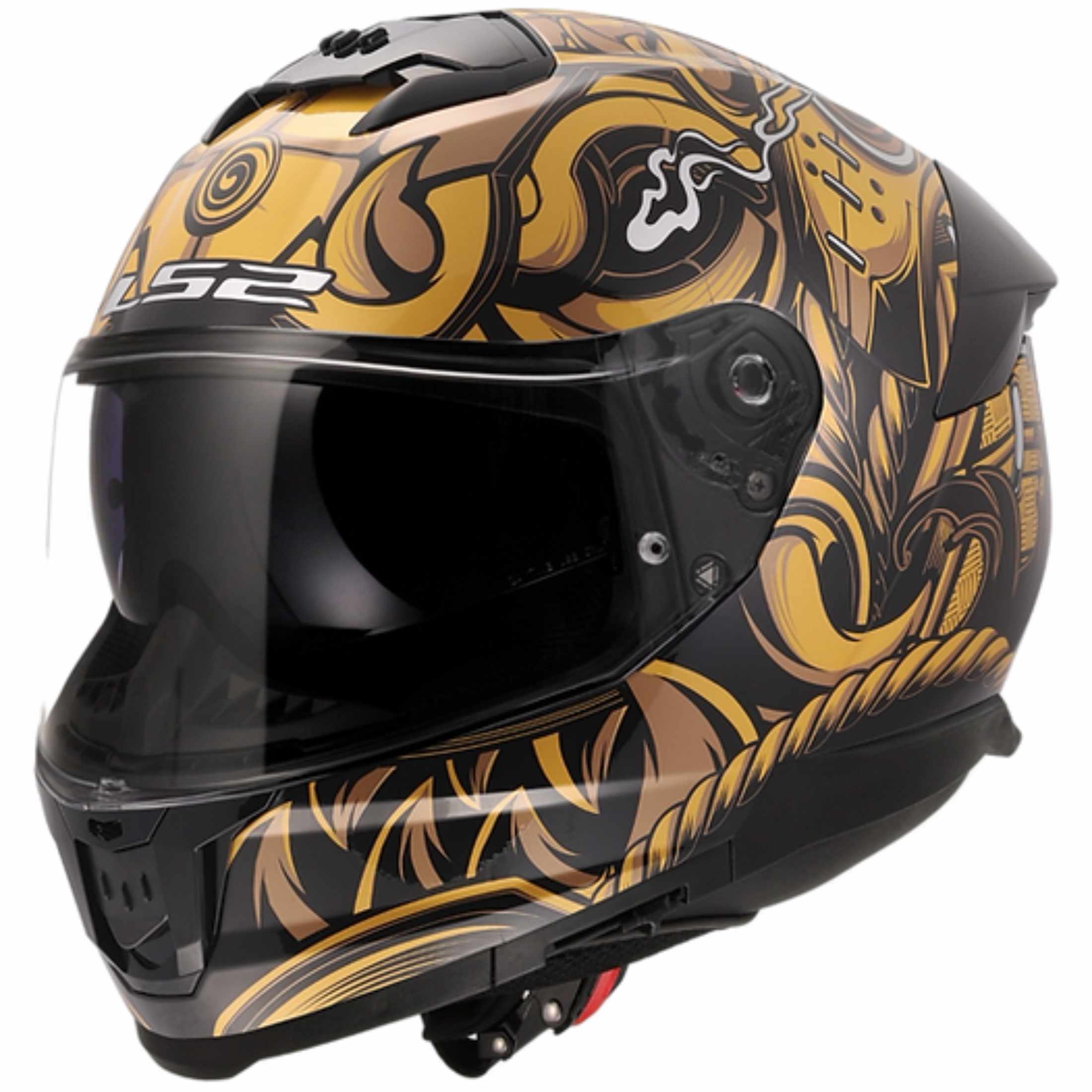 helmet ls2 full face LS2 Stream II Samurai Helmet - Gold/Black