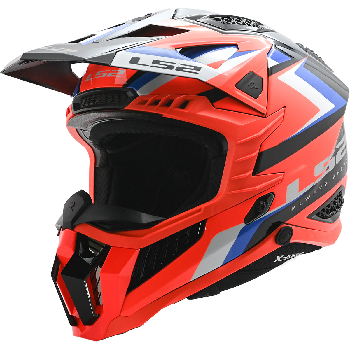 crossover motorcycle helmets LS2 X-Force Sprint Helmet, Black/Orange/Blue / XL