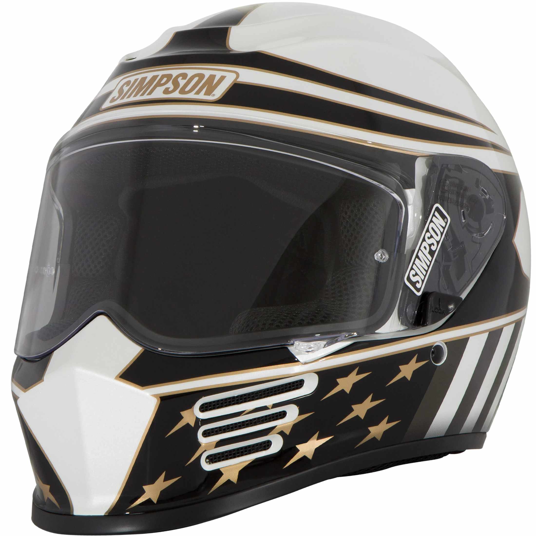 Simpson Speed Bandit Americana Gold Adult Street Helmets-SPBAM2XS