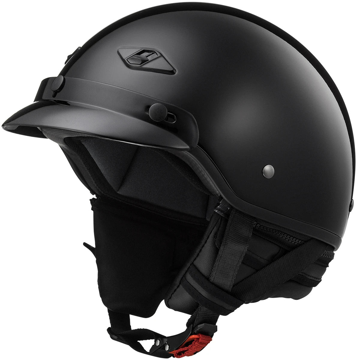 full face motorcycle helmets cruiser LS2 Bagger Half Helmet, Gloss Black / XL