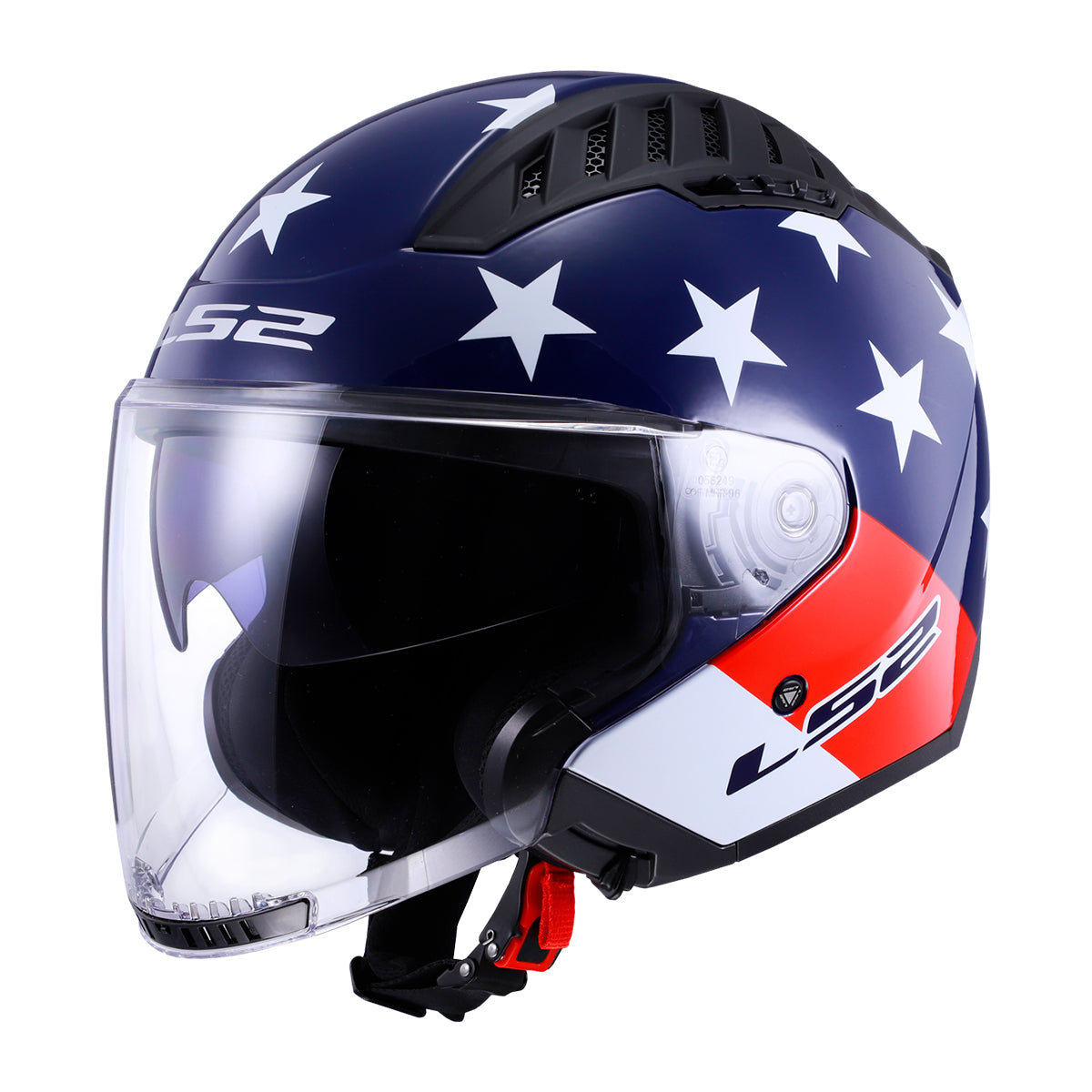 ls2 half face helmets LS2 Copter American Helmet Red/White/Blue / Large