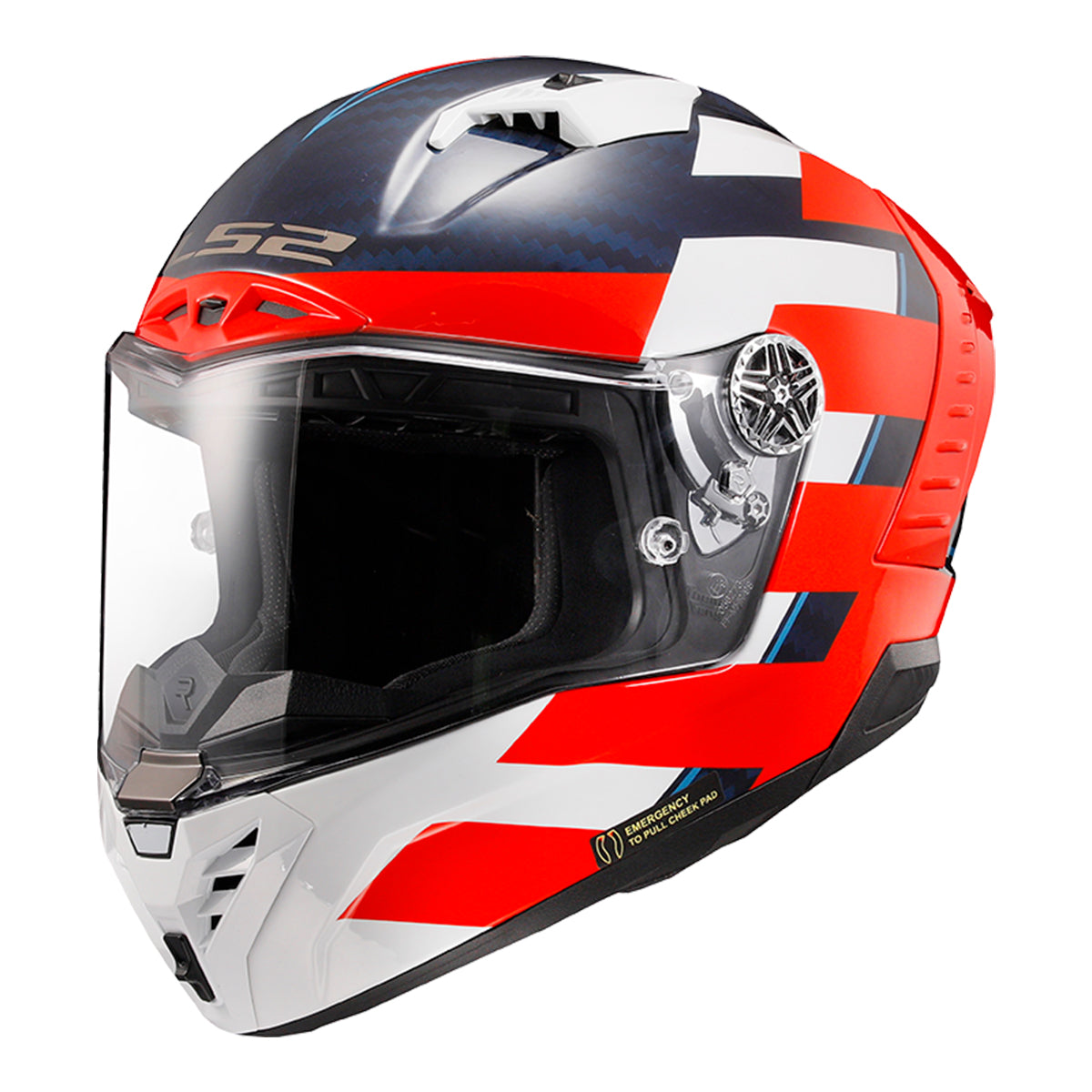 ls2 ff805 thunder carbon helmet LS2 Thunder Carbon Alliance Helmet - Red/White/Blue