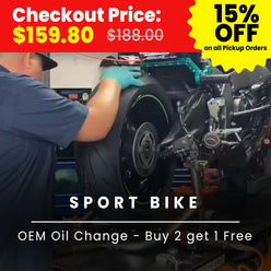 Motorcycle OEM Oil Change - Buy 2 get 1 Free (at Location: Fullerton CA)