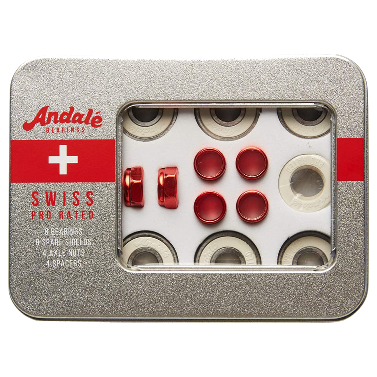 Andale 64 Pack Swiss Tin Box Skateboard Bearing Set-11246052