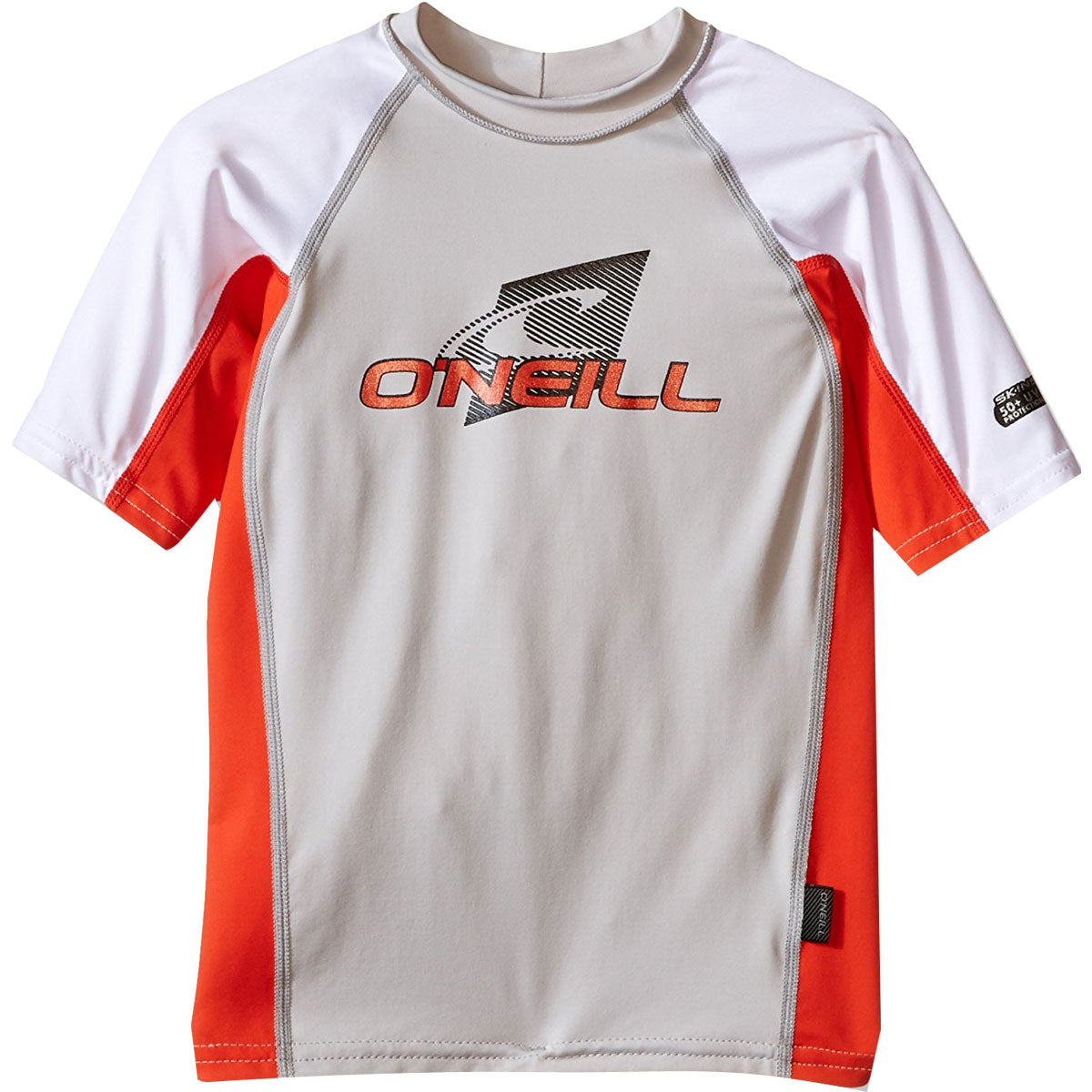 O'Neill Premium Skins Youth Boys Short-Sleeve Rashguard Suit - Lime/Deep Teal/Lunar
