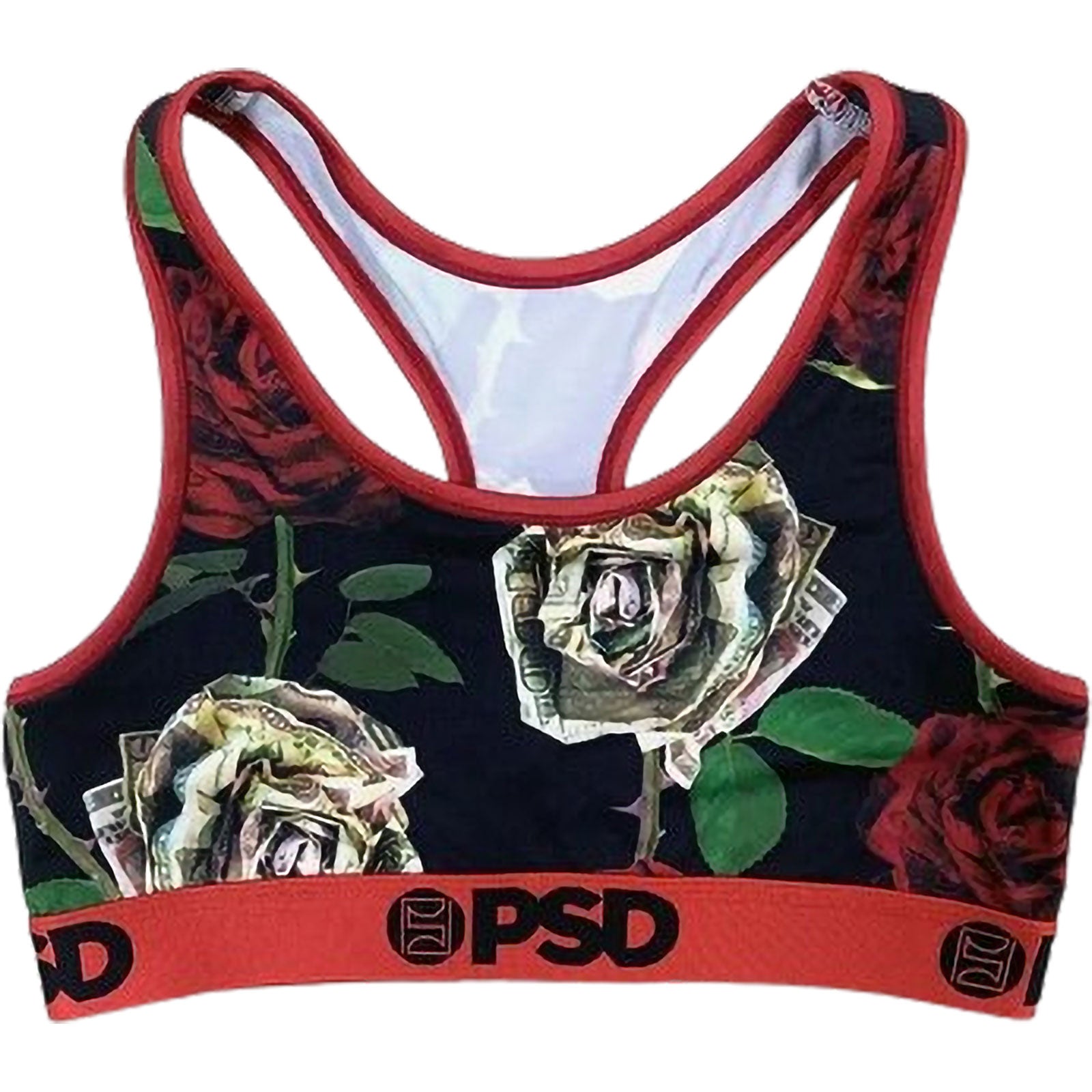 PSD 100 Roses Mix Sports Bra Women's Top Underwear (Refurbished