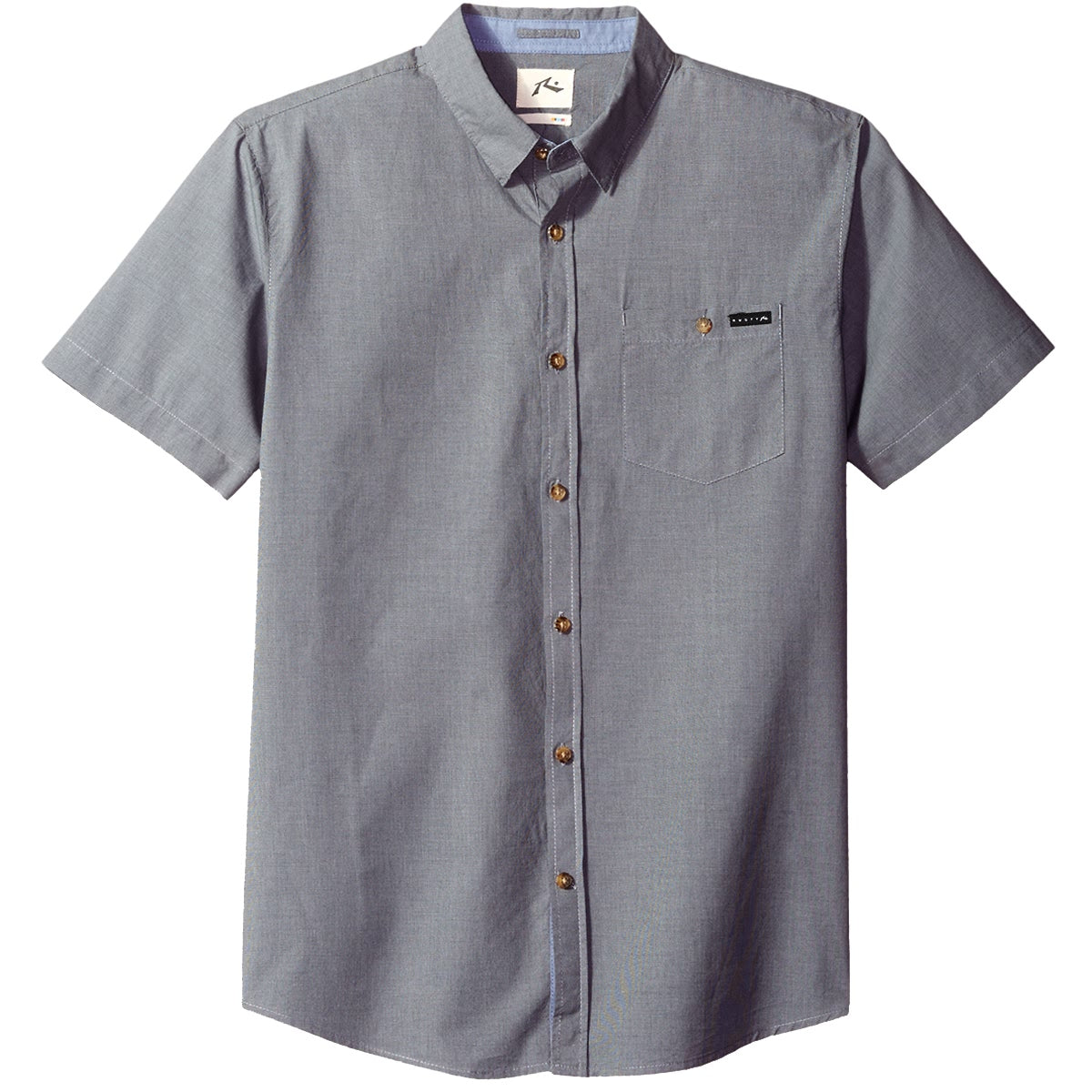 Rusty Sonar Men's Button Up Short-Sleeve Shirts - Coal
